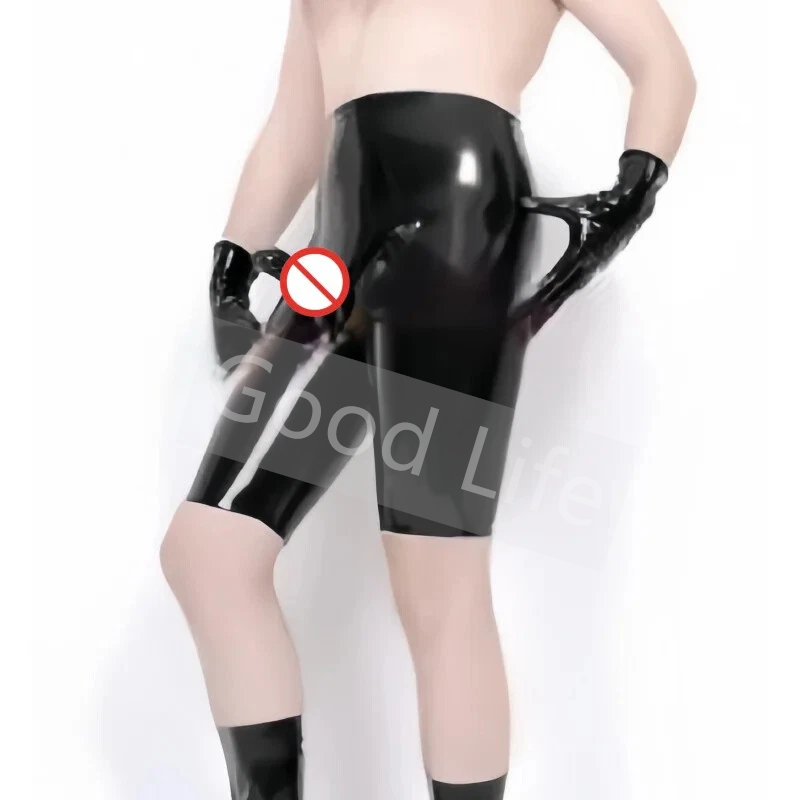 Boxer Shorts Modal - Мужские черные сексуальные латексные трусы-боксеры ручной